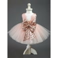 thumbnail image 4 of Toddler Kids Baby Flower Girls Bow Sequins Tulle Tutu Dress Princess Party Wedding Gown, 4 of 5