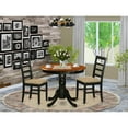 thumbnail image 4 of East West Furniture ANPF3-BLK-C Dining furniture set - 3 Pcs with 2 Linen Chairs in Black and Cherry, 4 of 4