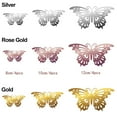 thumbnail image 3 of 12PCS/Pack Gift Home Decor Wedding Favor Metal Texture 3D Butterfly Stickers Hollow Butterflies Decals Wall Art Gold/Silver/Rosegold GOLD TYPE 4, 3 of 8