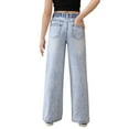thumbnail image 5 of Otqutp Girls Wide Leg Baggy Jeans High Waisted Ripped Denim Pants Fashion Lightweight Athletic Pants Y2K Preppy Trousers, 5 of 5