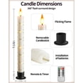 thumbnail image 3 of Conjunto de 3 Velas de Ventana Sin Llama de 24 cm con Control Remoto, 3 of 7