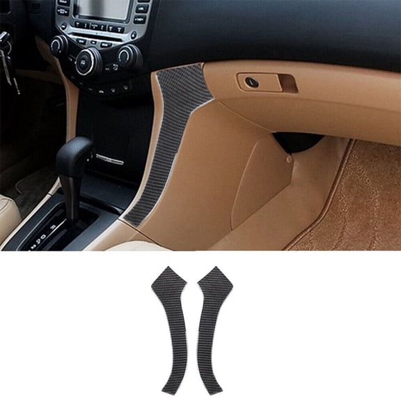 Soft Carbon Fiber Car Interior Decor Kits Carbon Fiber Center Storage Side Cover Trim For Honda Accord Sedan 2003-2007 Sticker