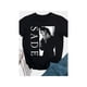 thumbnail image 1 of Vintage 90s Portrait Letter Graphic T-Shirt For Women Black Retro Casual Short Sleeve Round Neck Tee, 1 of 6
