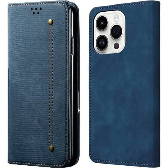 Case for iPhone 14 Pro Wallet Case [RFID Blocking] [Credit Card Holder] [Magnetic Stand] [Shockproof TPU Interior Case] Compatible with iPhone 14 Pro Protective Case 6.1 inch,Blue