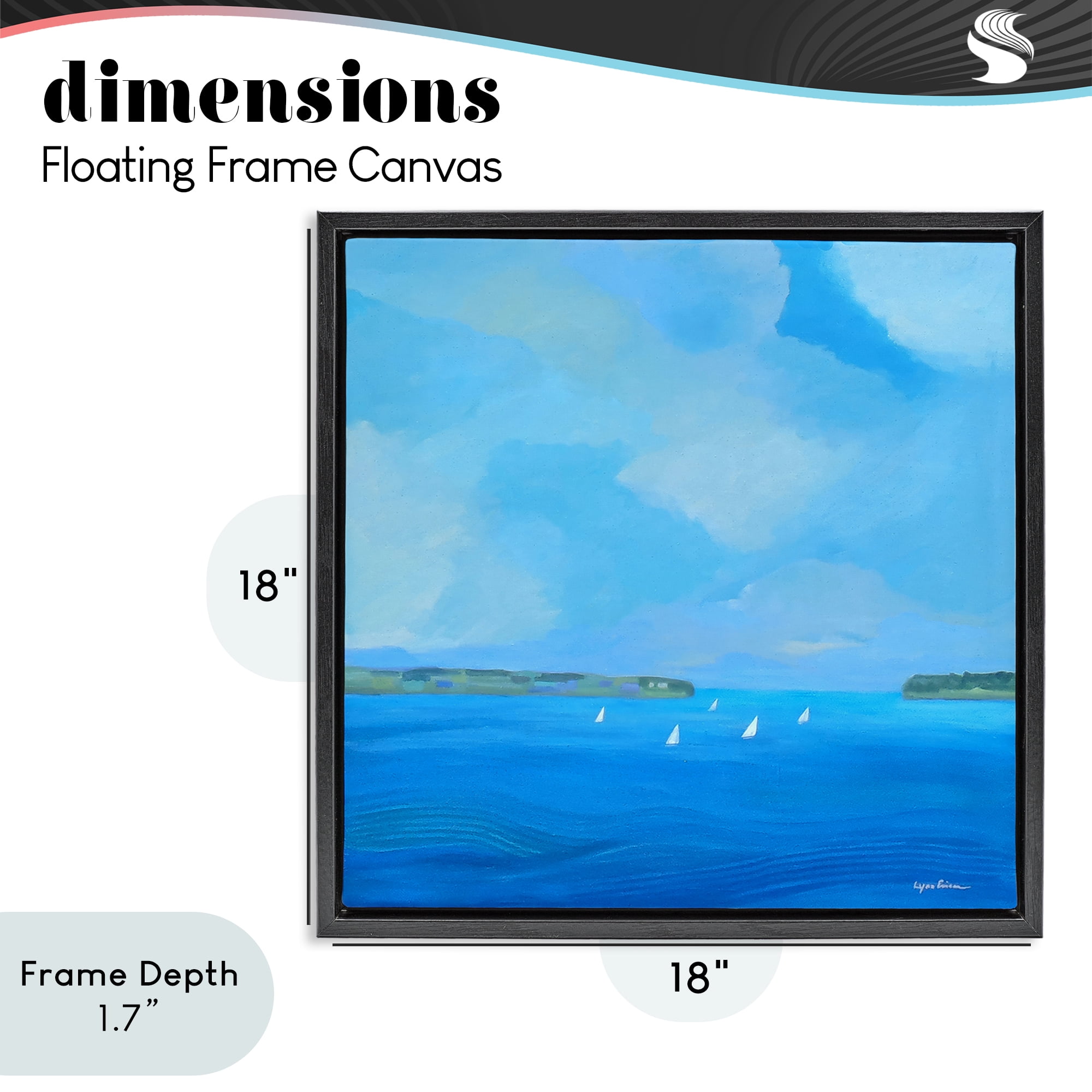 Stupell Industries A Perfect Day Seascape Black Framed Floater Canvas Wall Art, design by Lynn Ericson Fine Art