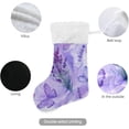 thumbnail image 3 of Coolnut 17.7 Inch Christmas Stockings, 1 PCS Lavender & Butterfly Presonalized Large Stocking Sock for Family Holiday Xmas Party Decorations, 3 of 7