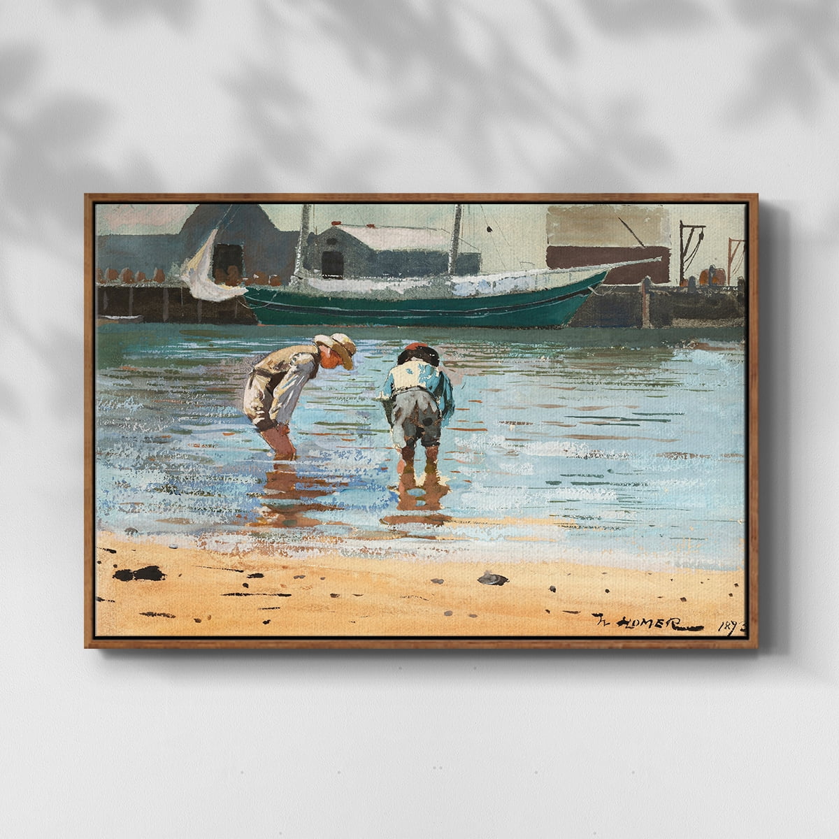 Vintage Landscape-CVII By Wexford Home Framed in Walnut Wood Gallery Wrapped Canvas 25 in. x 37 in.