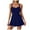 Navy, variant on adviicd Womens Tankini Bathing Suits with Skirt Two Piece Tummy Control Swimsuits Ladies Swimwear (Black,L)