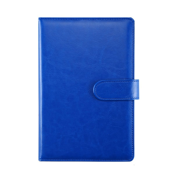 Methold Línea de cuaderno con botón Jotter Tomar notas Diarios PU Navidad Halloween Regalo de Acción de Gracias Escuela Hogar Compañero Suministros de escritura y corrección Azul