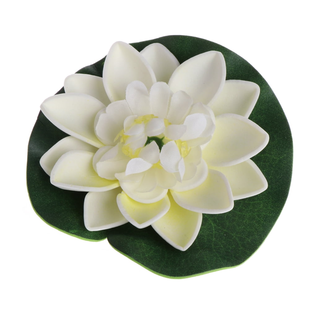 Artificial Fake Floating Flowers Lotus Water Lily Plants Garden Pond Tank Decor 