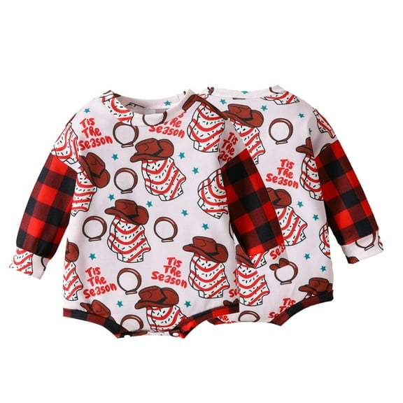 KYAIGUO Infant Baby Girls Onesies Romper Jumpsuit Christmas Long Sleeve Cotton Jumpsuit Soft Bodysuit Clothes Outfits
