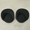 thumbnail image 5 of 34" W Swivel Barrel Chair Set of 2, Mid Century Modern Round Upholstered Boucle Swivel Accent Chairs, No Assembly Sofa Chair for Living Room Bedroom Reading, Charcoal, 5 of 13