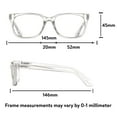 Equate Unisex Reader Glasses with Case, Plastic Lens, Clear Color, +3.