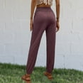 thumbnail image 4 of Ladies Basic Pants Slim Fit Casual Style Elastic Waist Solid Color Sports Outfit, 4 of 7