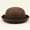 Coffee, variant on Adults Solid Hat Roll Up Brim Panama Bowler Hat Round Bowler A Hat (Coffee One Size)