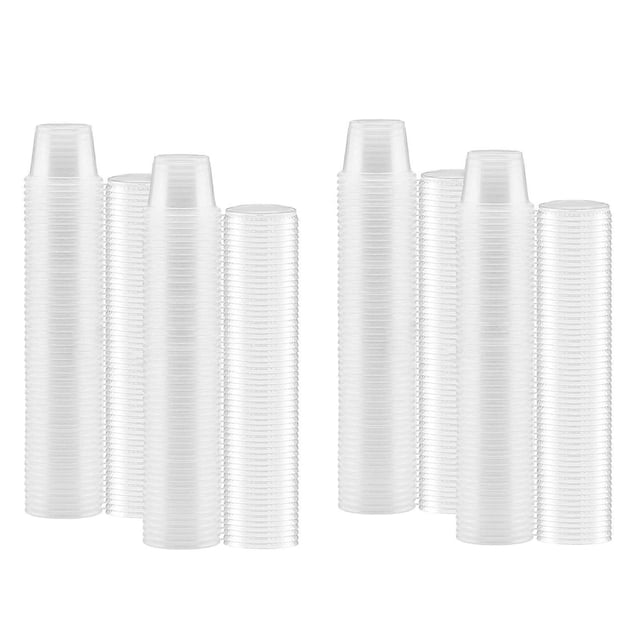 200 x 1Oz Round Food Container Pots with Lids,Hinged Sauce Pots Reusable Jelly Shot Cups Small Deli Pot Restaurants
