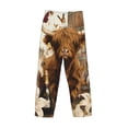 thumbnail image 3 of Lsque Cow With Butterflies Lilies Print Men's Pajama Pants, Lounge Pant - Comfortable Home Wear,Elastic Waistband, Stylish Design-Medium, 3 of 9