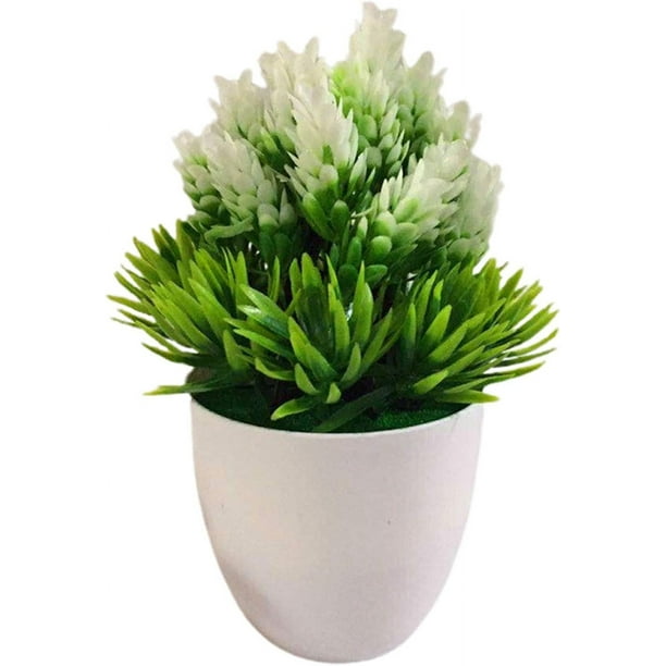 Zhuge Bonsái artificial, flores artificiales para decoración, decoración con plantas artificiales, plantas falsas para decoración de sala de estar, oficina, hotel blanco