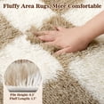 thumbnail image 4 of ZRSDIXK 8'x10' Area Rugs for Living Room, Large Shag Fluffy Rug Checkered Carpet, Beige & White, 4 of 12