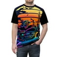 thumbnail image 5 of 1970's Retro Neon Lights Classic Motorcycle T-Shirt (S-3XL), 5 of 7