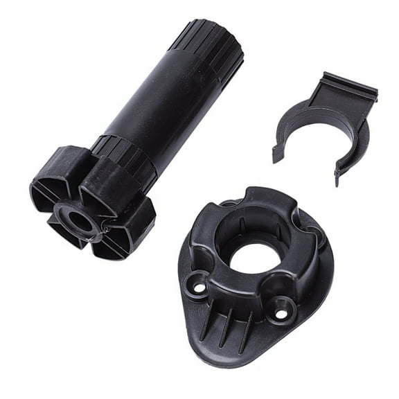 2x Plastic Adjustable Height Cupboard Plinth Foot Leg Pair Black
