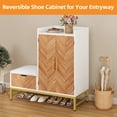 thumbnail image 5 of Uforic Shoe Cabinet with Door, Modern Shoe Storage Cabinet with Bench,Shoe Rack Organizer, White, 5 of 9