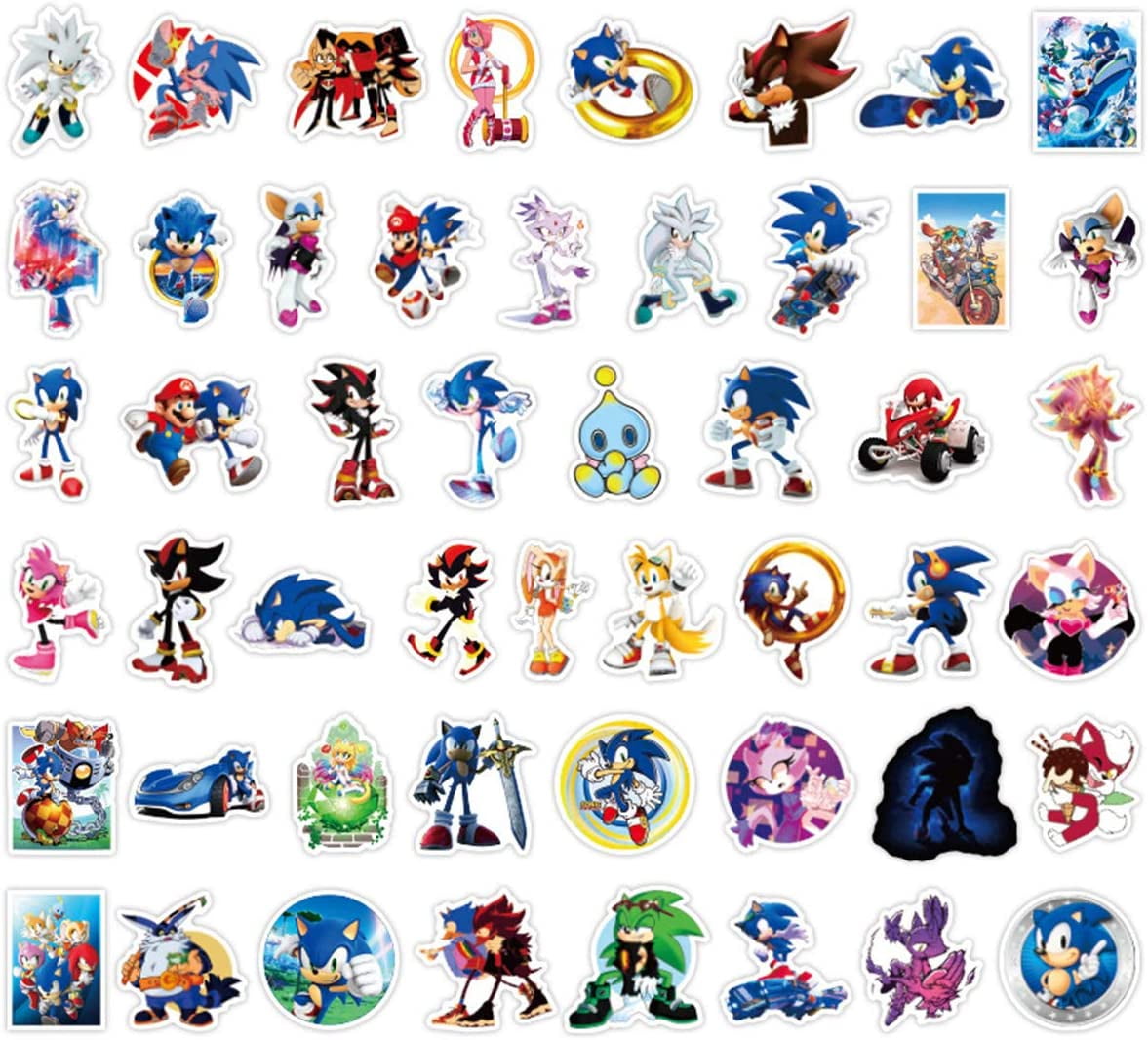100pcs Quality PVC Sonic the Hedgehog Stickers for the Laptop Skateboard 