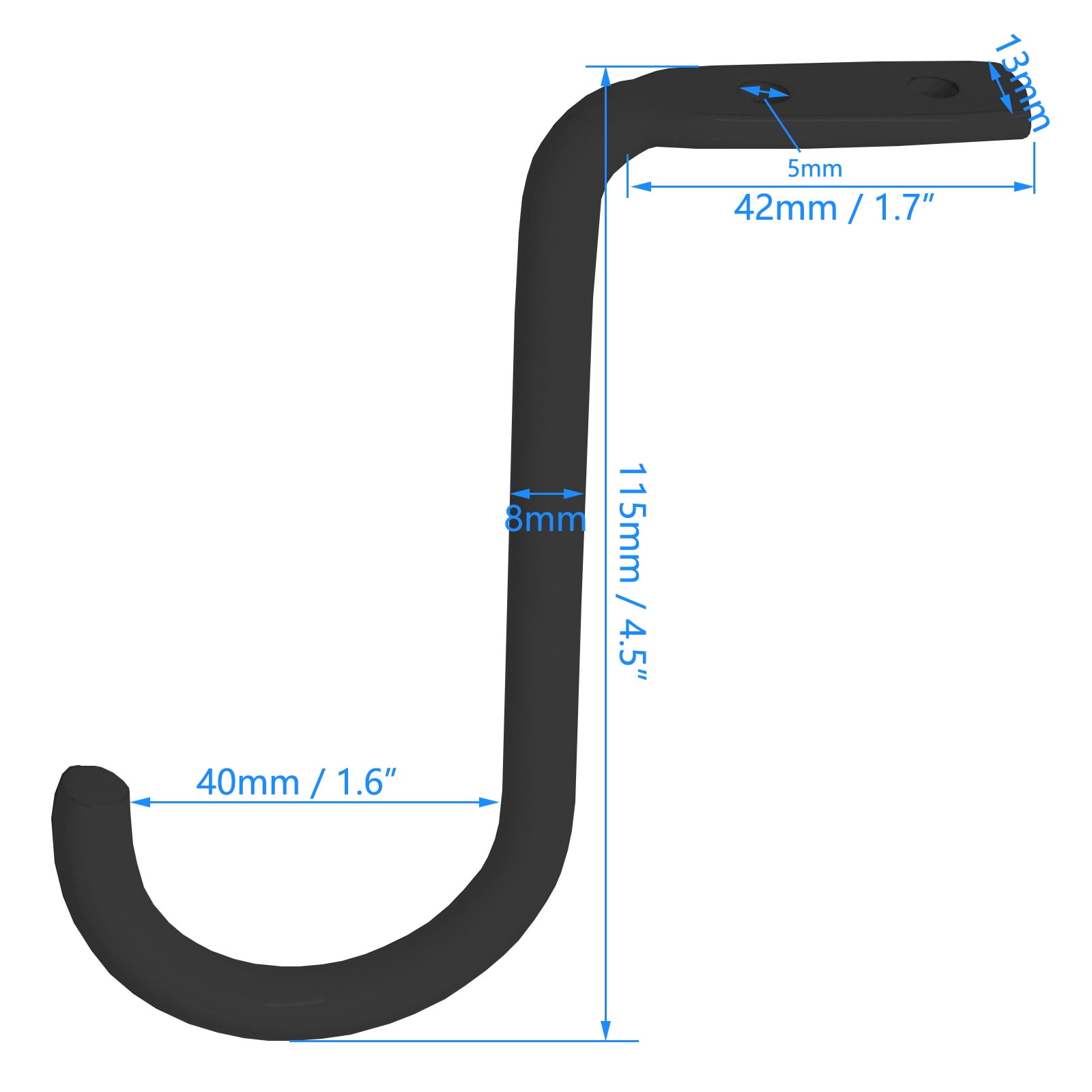 Black Closet Rod Center Support 1 Inch Heavy Duty Metal Wall Mount Rod Bracket Closet Rod Support Bracket Clothes Storage Hanger for Shelf Closet Rod (10pcs)