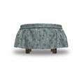 thumbnail image 4 of Vintage Ottoman Cover, Floral Rustic Garden, 2 Piece Slipcover Set with Ruffle Skirt for Square Round Cube Footstool Decorative Home Accent, Standard Size, Pale Blue Cream Umber, by Ambesonne, 4 of 5