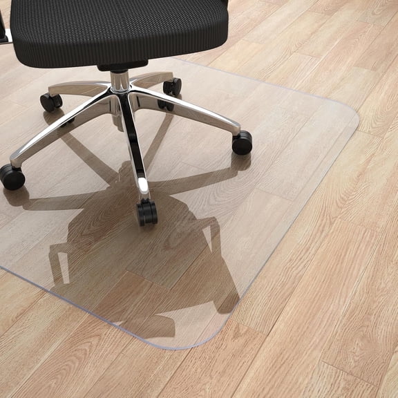 Delamu Office Chair Mat for Hardwood Floor, Clear Computer Chair Mat, PVC Heavy Duty Floor Protector Rolling Chair Mats for Gaming Chairs, Can't be Used on Carpet (Transparent, 30" x 48")