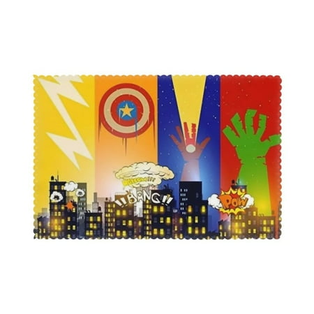 

Home Colorful Lightning Green Hand Placemats Set Of 6 Washable Wipeable Place Mats Place Mats For Festival Parties Family Dinner (12 X 18inch)