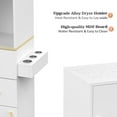 thumbnail image 5 of OmySalon Salon Storage Station, Barber Stations Beauty Salon Spa Equipment with 2 Drawers, 2 Storage Cabinet, 6 Hair Dryer Holders for Hair Styling, White Gold, 5 of 7