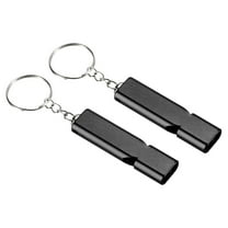 Uxcell Survival Whistle, Double Tubes Whistles Super Loud, Black, 2 Pack
