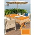 thumbnail image 6 of 60x84 Inch Outdoor Tablecloth with Umbrella Hole Zipper Rectangle Orange Greek Key Rectangular Tablecloths Outside Waterproof White Greece Ancient Farmhouse Geo Patio Table Cover for Picnic Party, 6 of 8