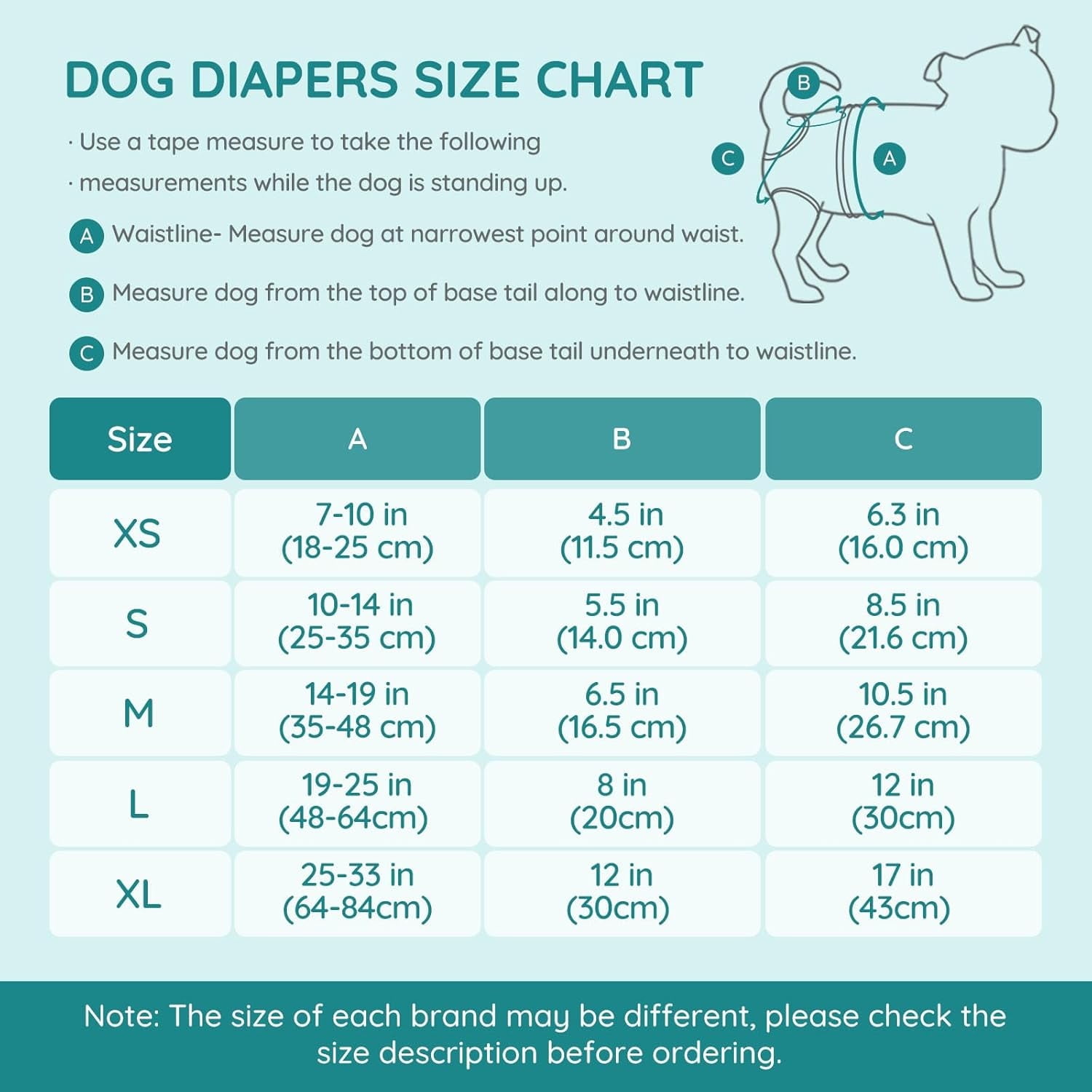 BELLA & PAL Pink & Purple & Green Female Dog Diapers, 3-Pack, Highly Absorbent Washable Diapers for Small Dogs, Leak-Proof Puppy Diapers, L