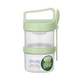 thumbnail image 2 of Plastic Portable Breakfast Cup with Spoon | Cereal Yogurt Milk Container | Two Tier Leakproof Food Storage for Dry and Wet Separation | Lunch Salad Soup Cup for Work School Picnic, 2 of 6