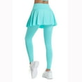 thumbnail image 6 of Huresd Women's Skirted Leggings Capri Skirt with Pockets Tummy Control Yoga Active Tights Pants Golf Tennis Workout Skort Light Blue XL, 6 of 6