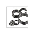 thumbnail image 1 of Black Anodized Titanium Screw Fit Double Flare Ear Gauges - Sold as a pair, 1 of 1