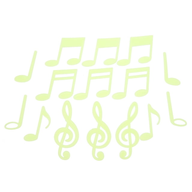 1 Set Luminous Note Decals Wall Stickers Glowing Music Note Wall Decals