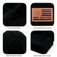 thumbnail image 4 of Waldeal Best Dad Ever American Flag Beanie Hat, Leather Patch Knit Cuffed Winter Hat for Men, Fathers Day Birthday Gifts for Dad from Daughter, 4 of 6
