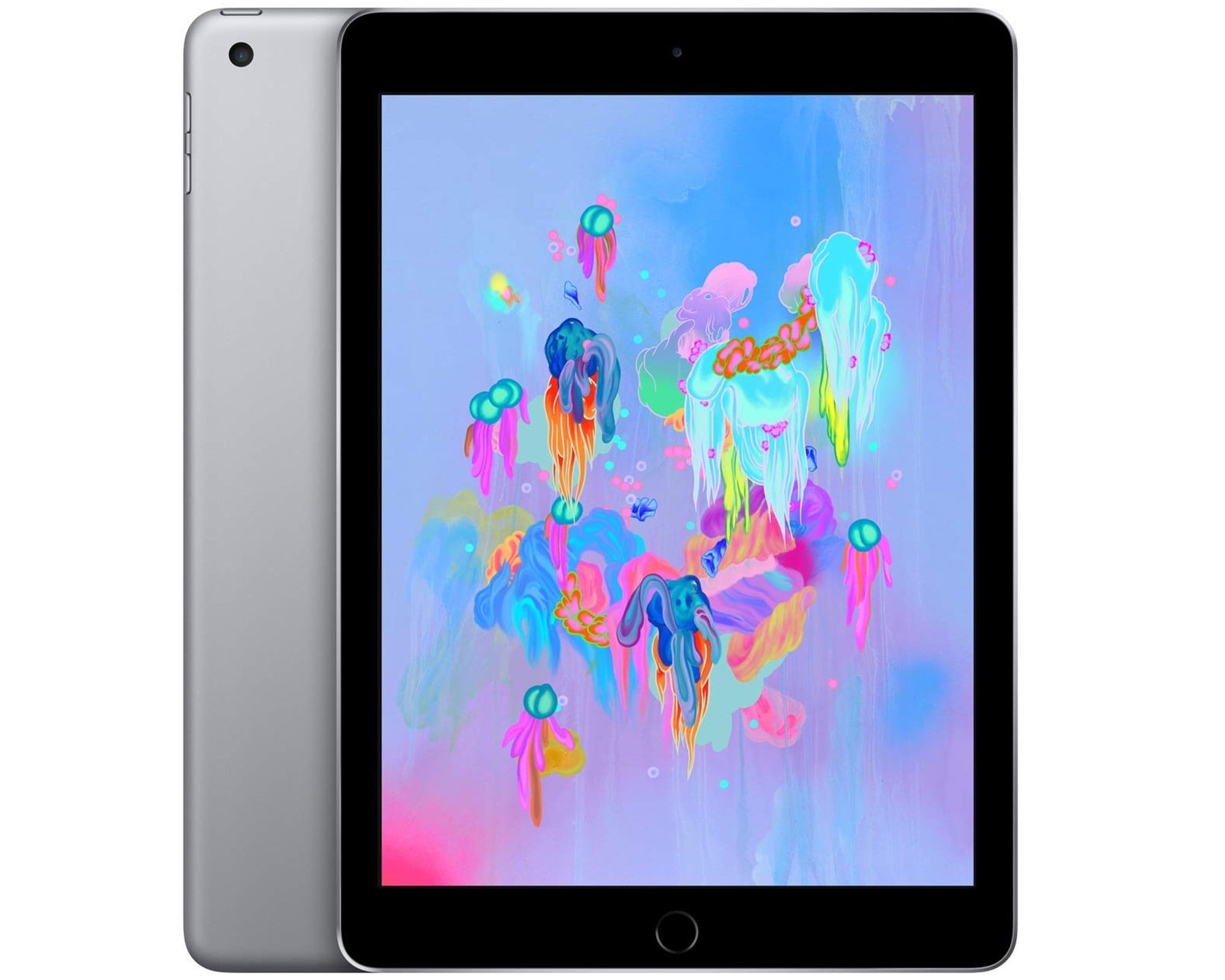 Restored | Apple iPad 6 | 32GB | Space Gray | Wi-Fi Only | Bundle:  Pre-Installed Tempered Glass, Case, Charger, Bluetooth/Wireless Airbuds By 