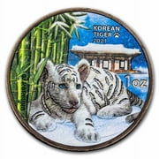 KOMSCO 2021 South Korea 1 oz Colorized Silver Tiger BU "Baekho Edition"