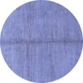 thumbnail image 1 of Ahgly Company Machine Washable Indoor Round Abstract Blue Modern Area Rugs, 7' Round, 1 of 4