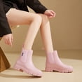 thumbnail image 3 of Botas Lluvia Cortas Tobillo Elegantes Suela Gruesa para Viajes Al Aire Libre, 3 of 9