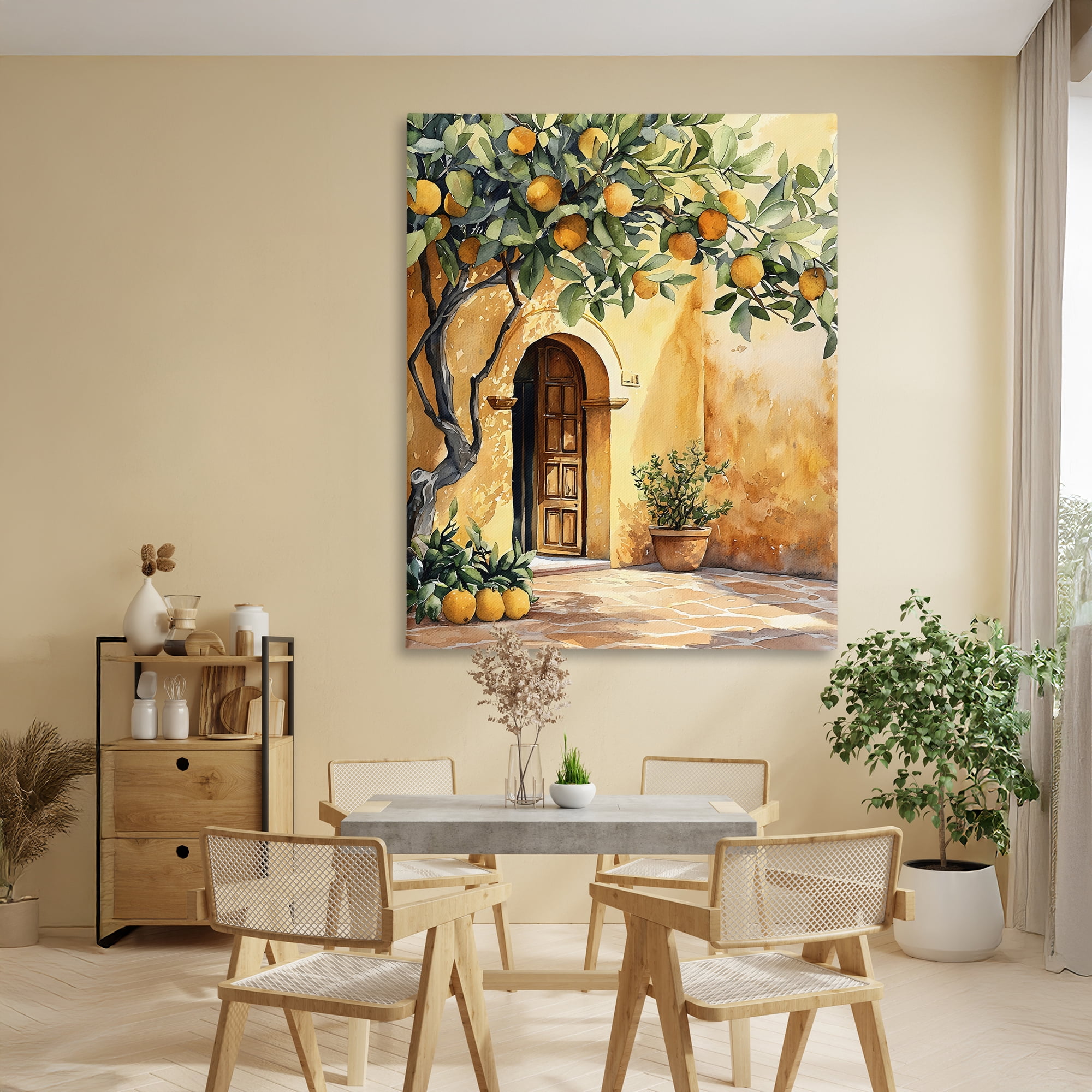 Stupell Industries Mediterranean Courtyard Lemon Tree Canvas Wall Art, design by LSR Design Studio