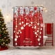 thumbnail image 4 of Cortina de ducha navideña con ganchos, bola navideña y estrella, poliéster impermeable, decoración navideña para baño, poliéster., 4 of 6