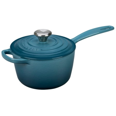 - Le Creuset Enameled Cast Iron Saucepan - 1.75 Qt Marine Blue