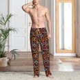 thumbnail image 5 of Uemuo Daisies Flowers Pattern Men's Wide Leg Palazzo Lounge Pants with Pockets Light Weight Loose Comfy Casual Pajama Pants-Large, 5 of 9