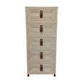thumbnail image 2 of Intexca Armoire de Rangement Pliable à 5 Niveaux avec Portes et Roues, Organisateur Vertical Empilable en Plastique, Armoire de Rangement Modulaire Sans Outils, Beige,, 2 of 5