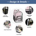 thumbnail image 5 of Large Clear PVC Backpack Heavy Duty See Through Backpack for Adults Work Travel, Pink-star Stripes Printed 12L, 5 of 8